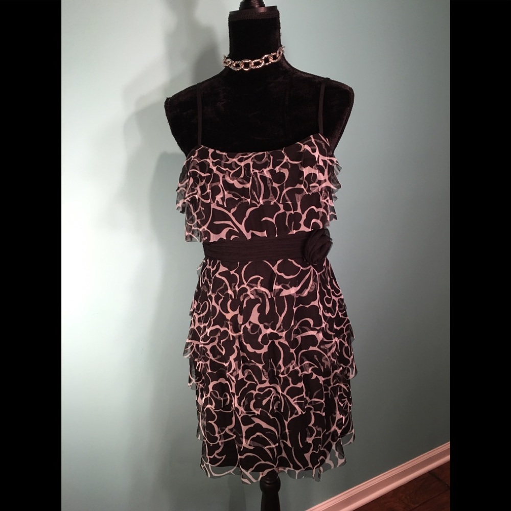 Arden B. Spaghetti Strapless Ruffle Dress Size M